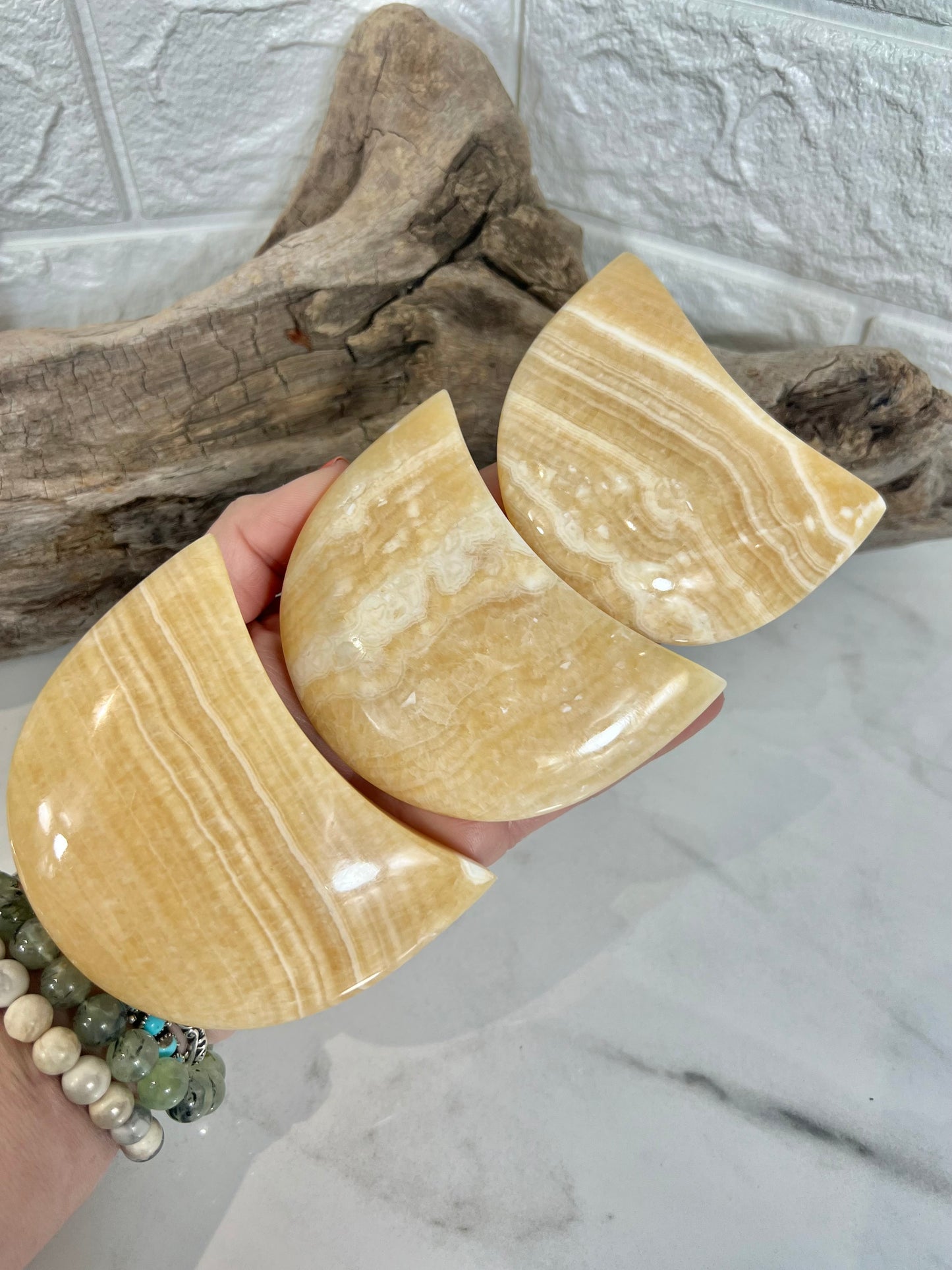 1 Orange calcite moon