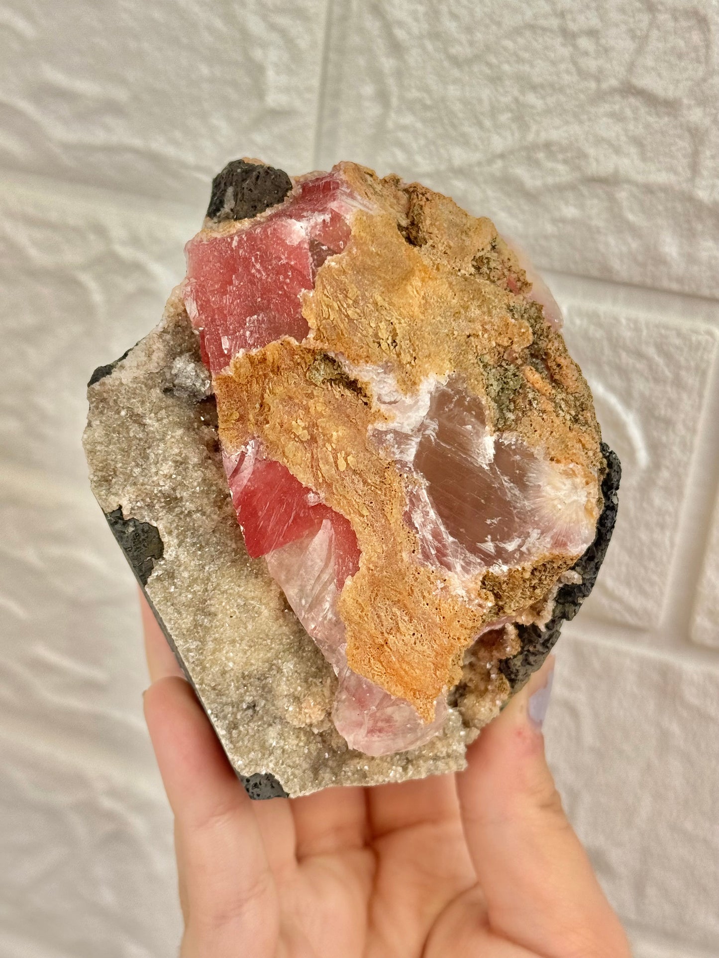 You pick! Moldy raspberry calcite from India