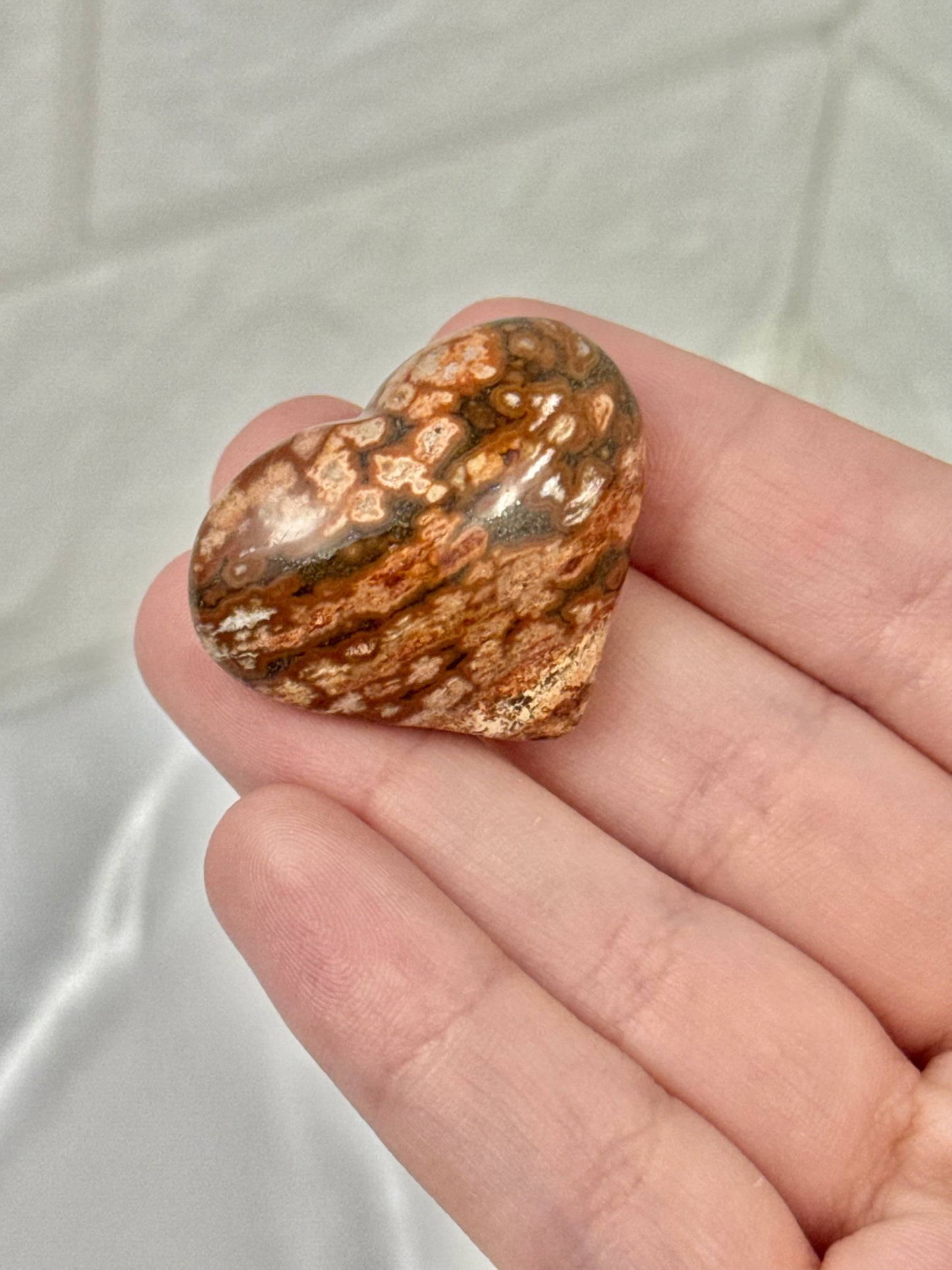 1 cute mini sea jasper heart from Madagascar