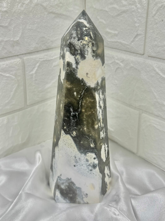 Gorgeous and unique statement sea jasper tower from Madagascar