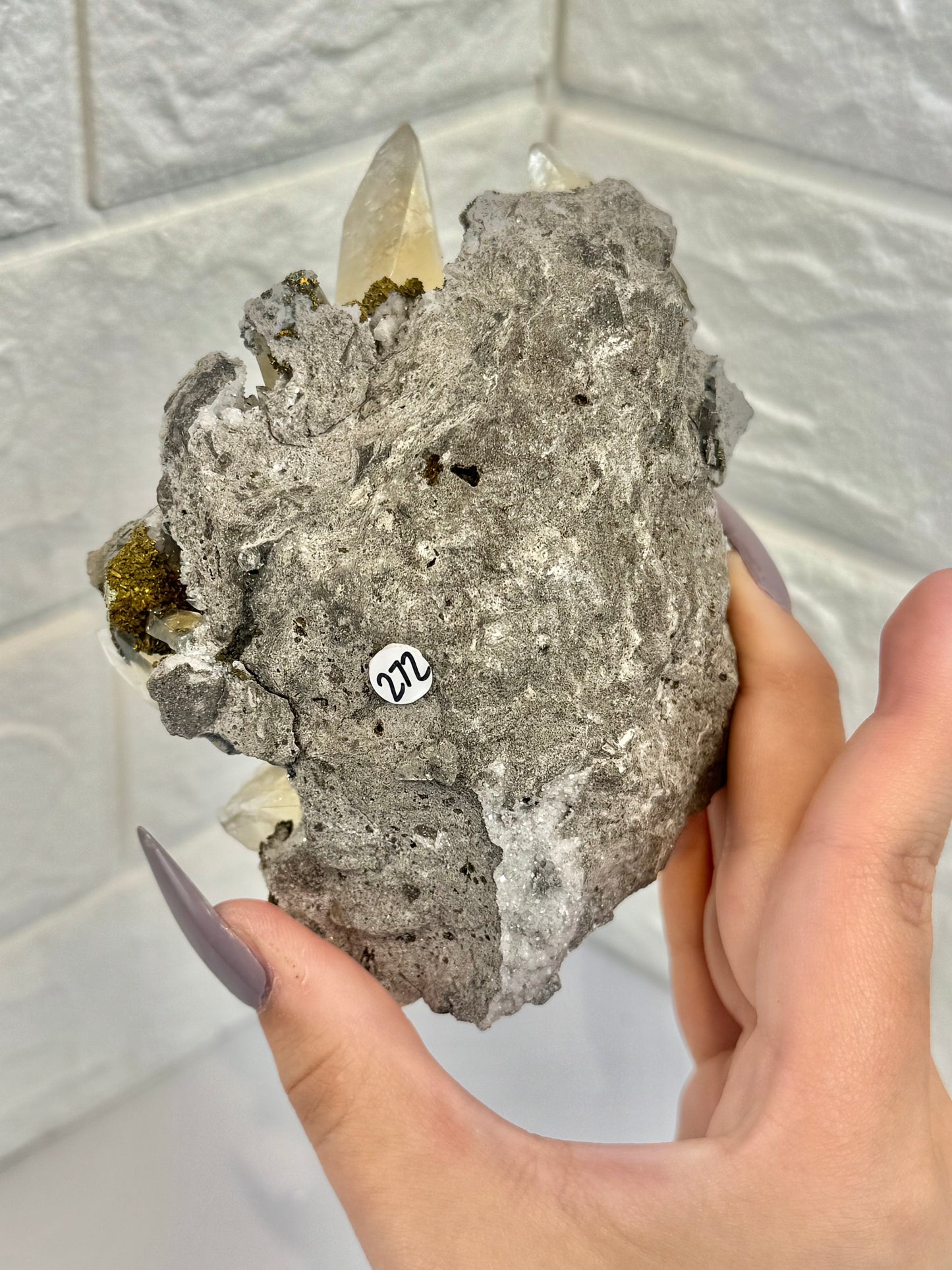 Incredible calcite, marcasite specimen from the peach pocket. Sweetwater mine, Missouri