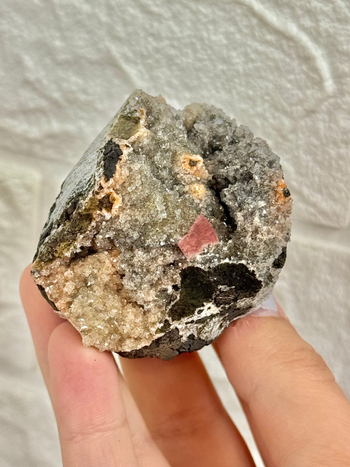 You pick! Moldy raspberry calcite from India