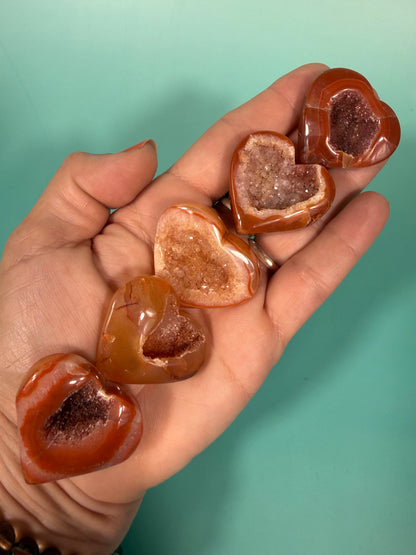 SM druzy carnelian heart