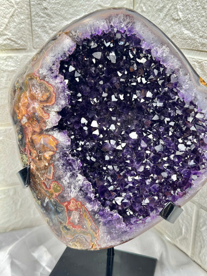 Juicy Uruguayan amethyst on stand