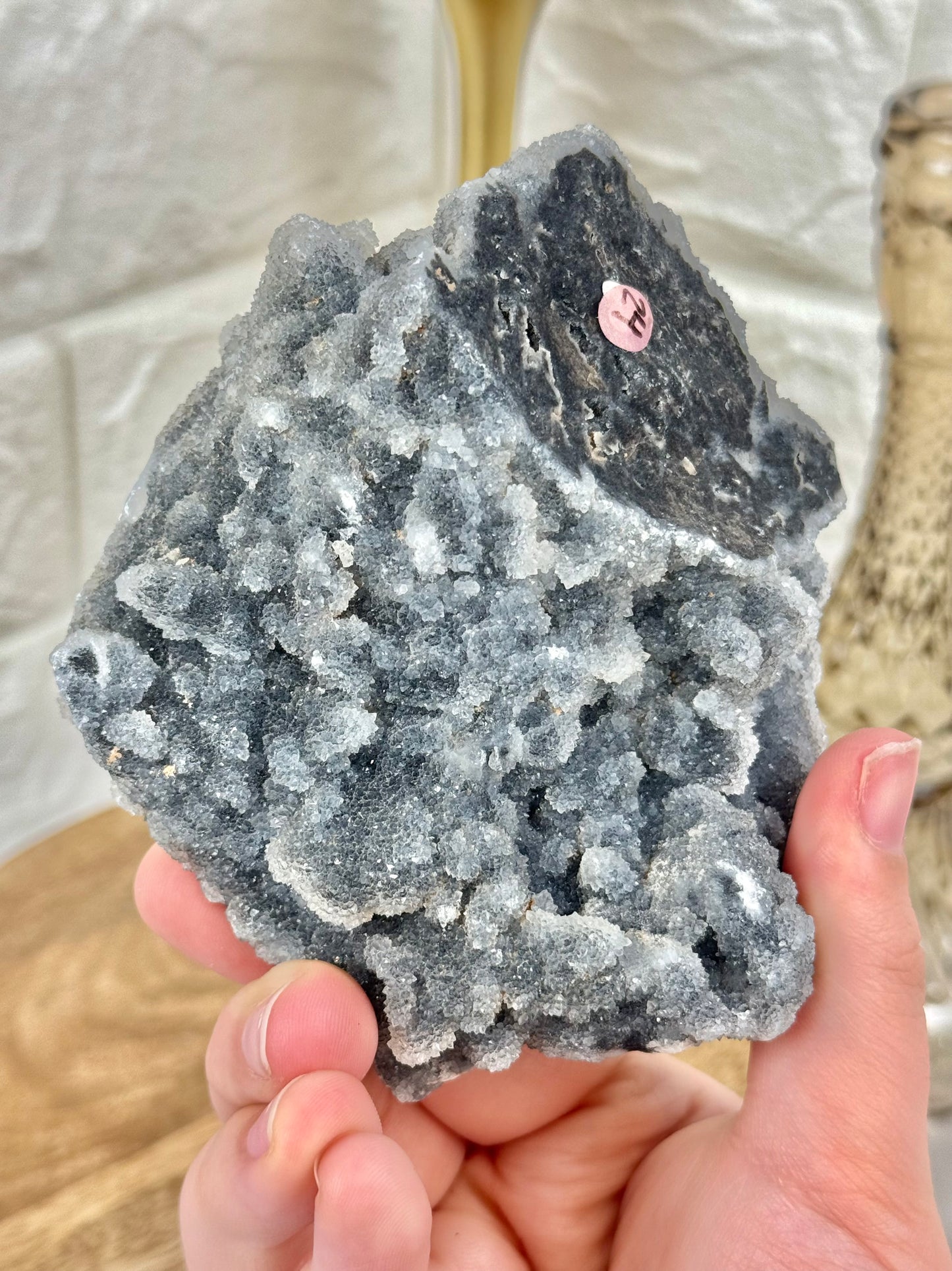 Gray druzy quartz specimen from China