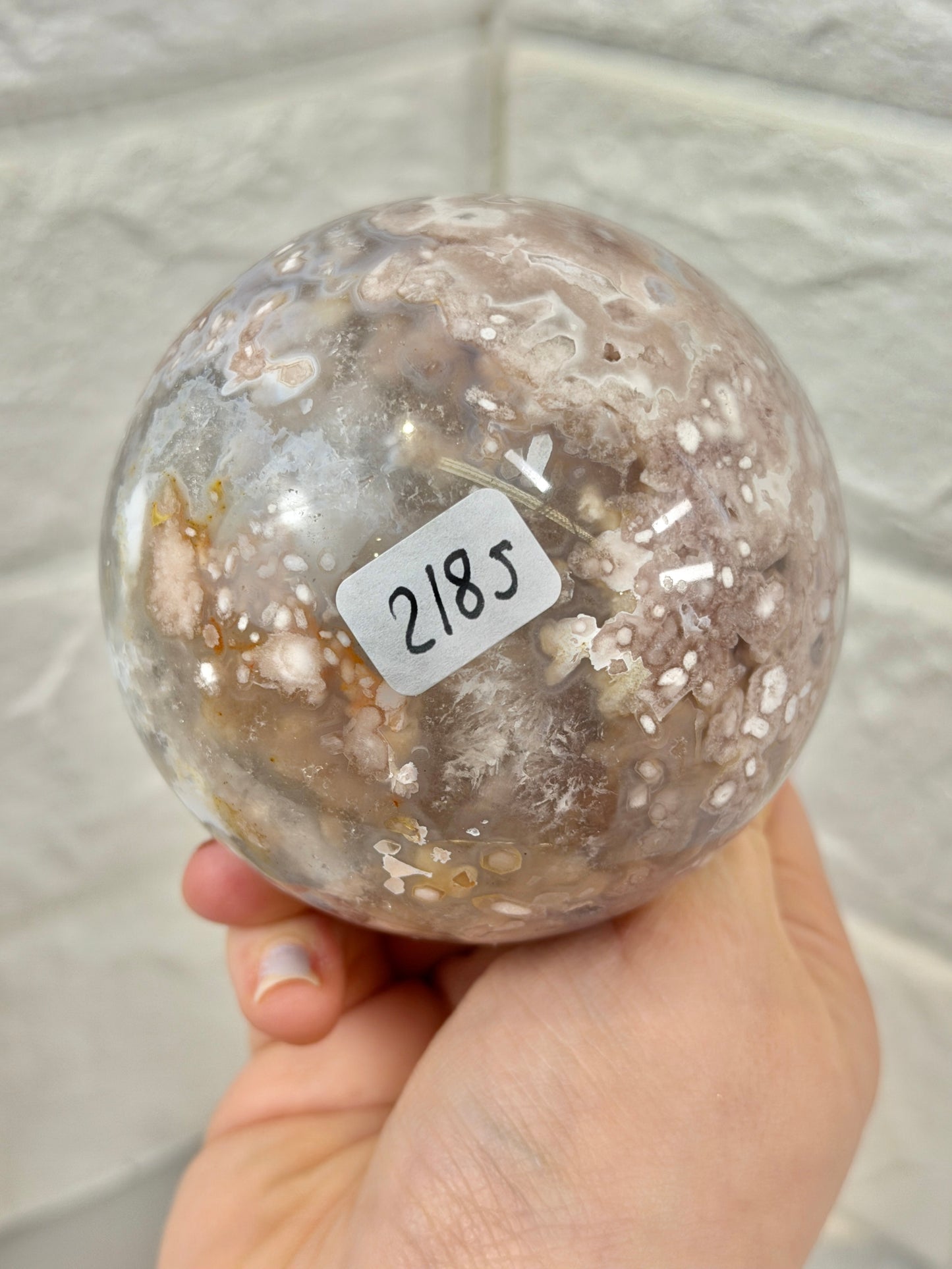 Stunning XL high grade flower agate sphere