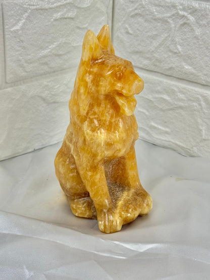 Orange calcite wolf