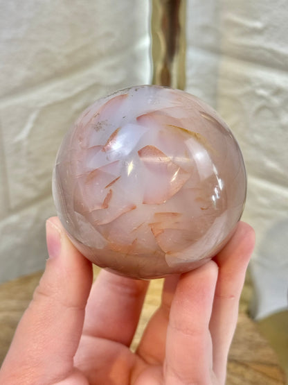 Gorgeous peachy agate sphere