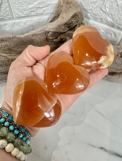 1 juicy honey calcite heart