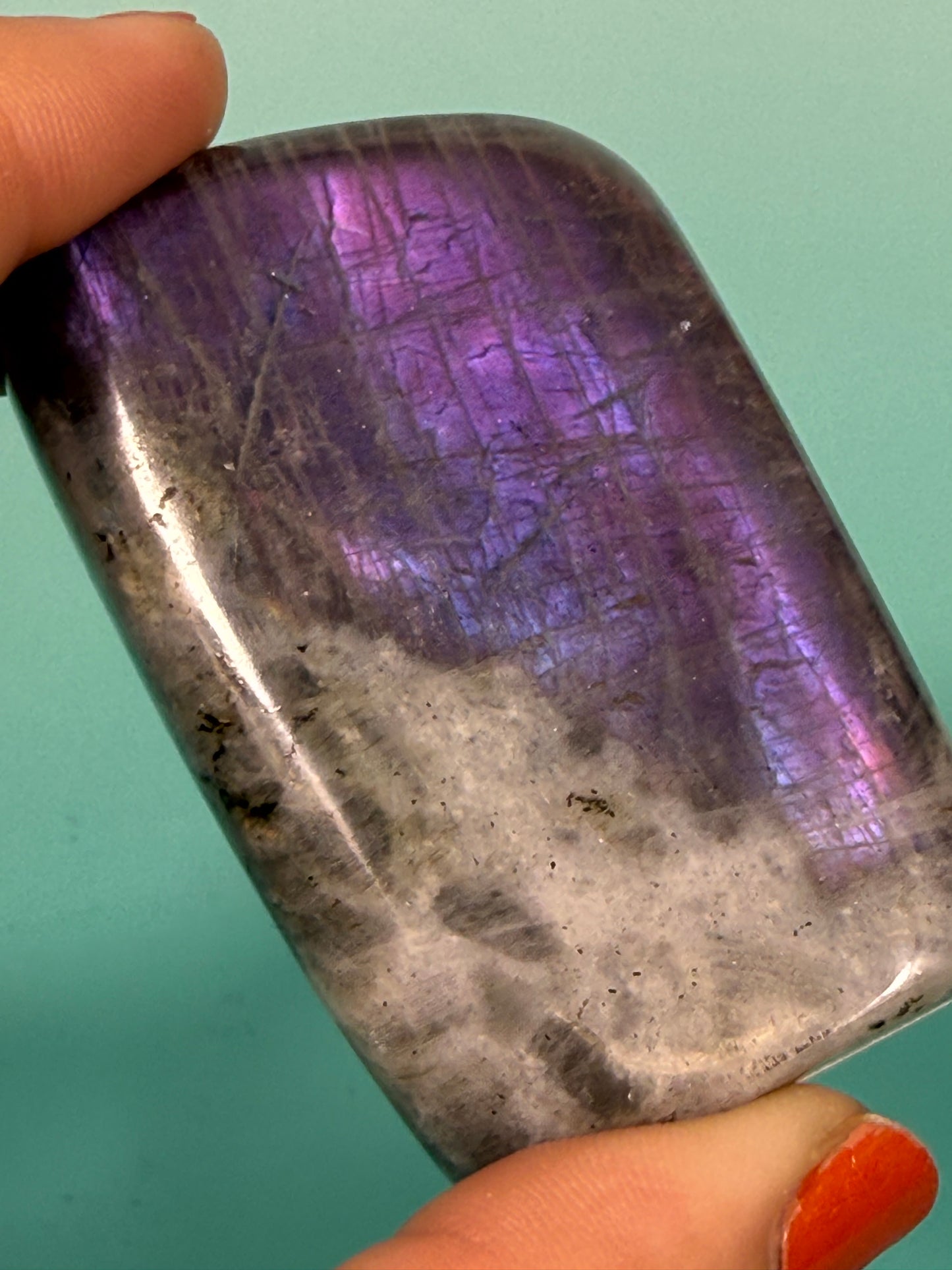 Orange / Purple flash small Labradorite free form AA