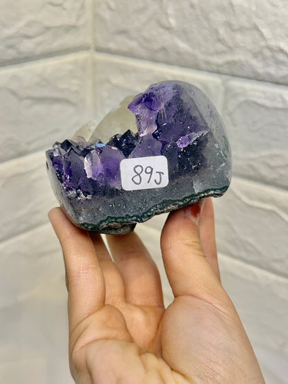 Juicy Uruguay amethyst with calcite J