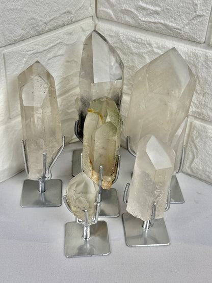 You pick! Black phantom quartz on stands from Brazil