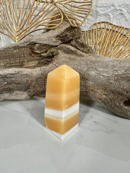 Orange calcite tower L