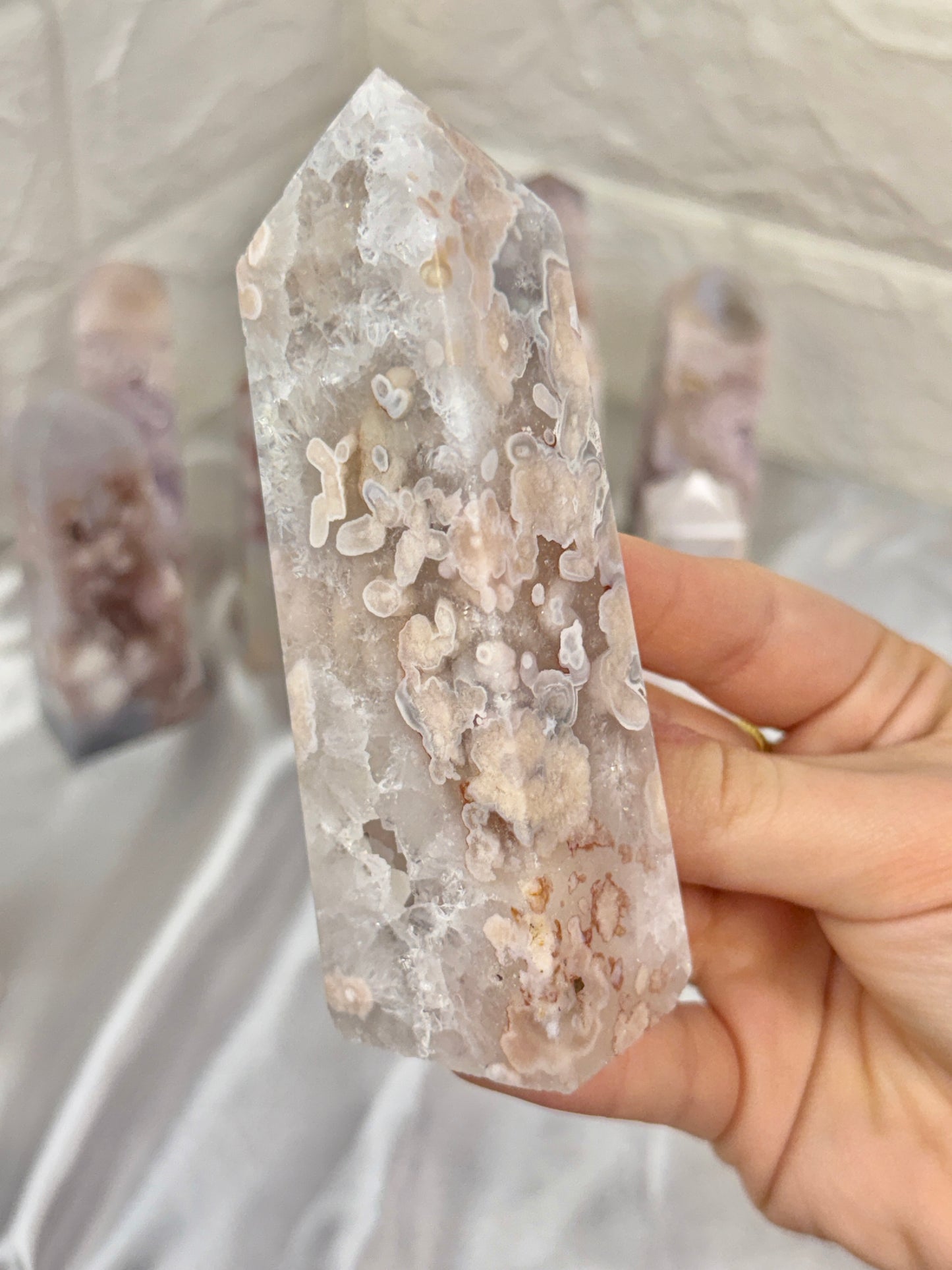 You pick! High grade pink amethyst x flower agate towers from Brazil