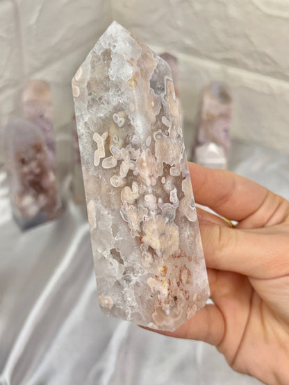 You pick! High grade pink amethyst x flower agate towers from Brazil