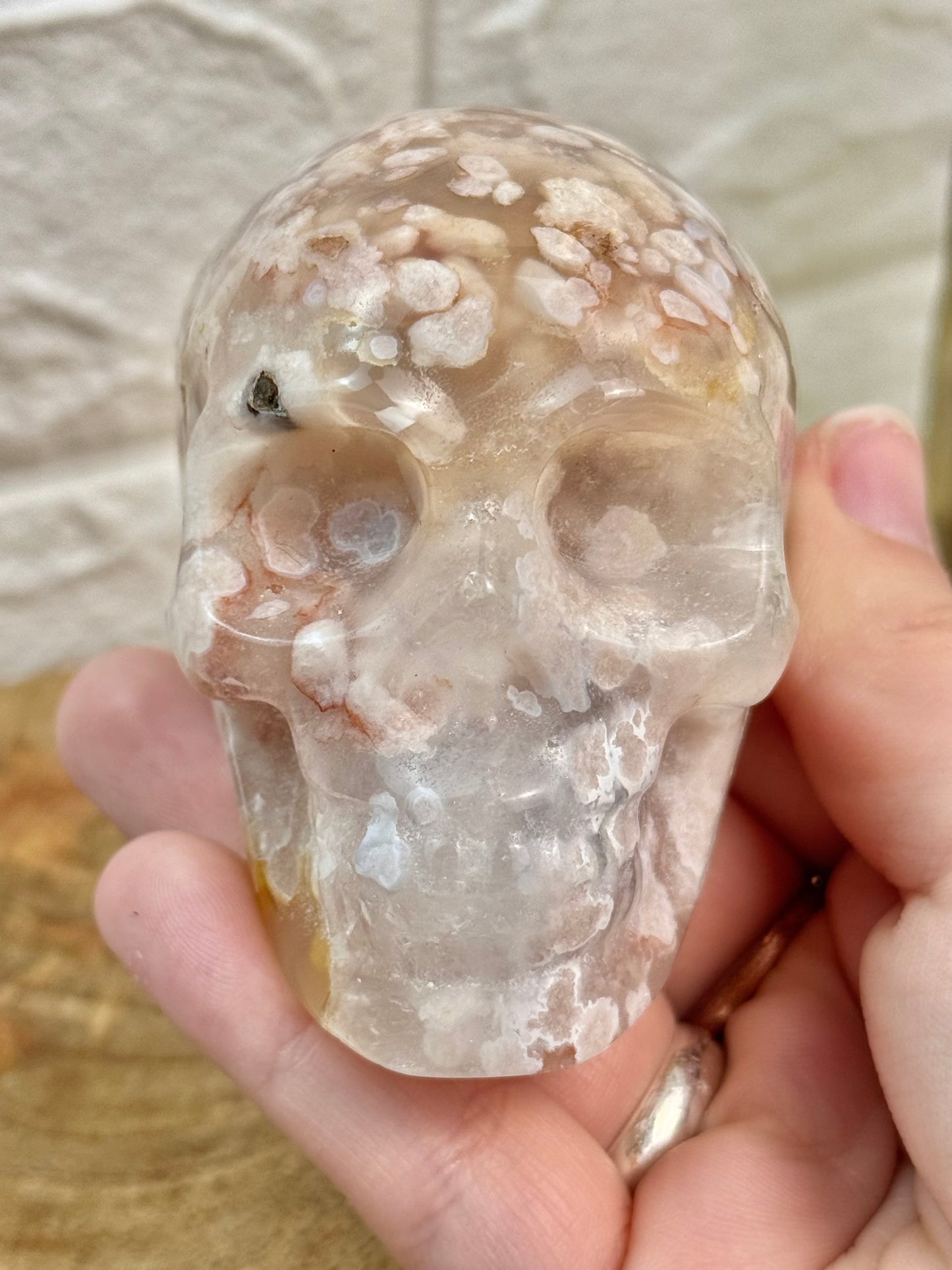 Beautiful flower agate skull