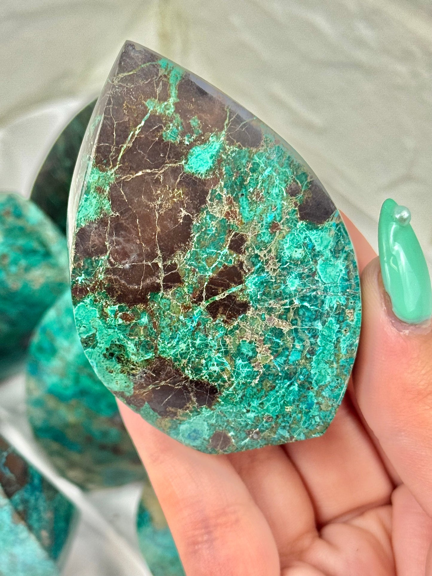 1 gorgeous chrysocolla flame from Peru