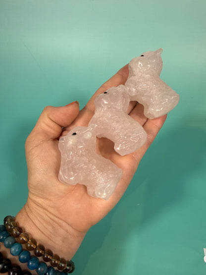 1 pale rose quartz highland cow