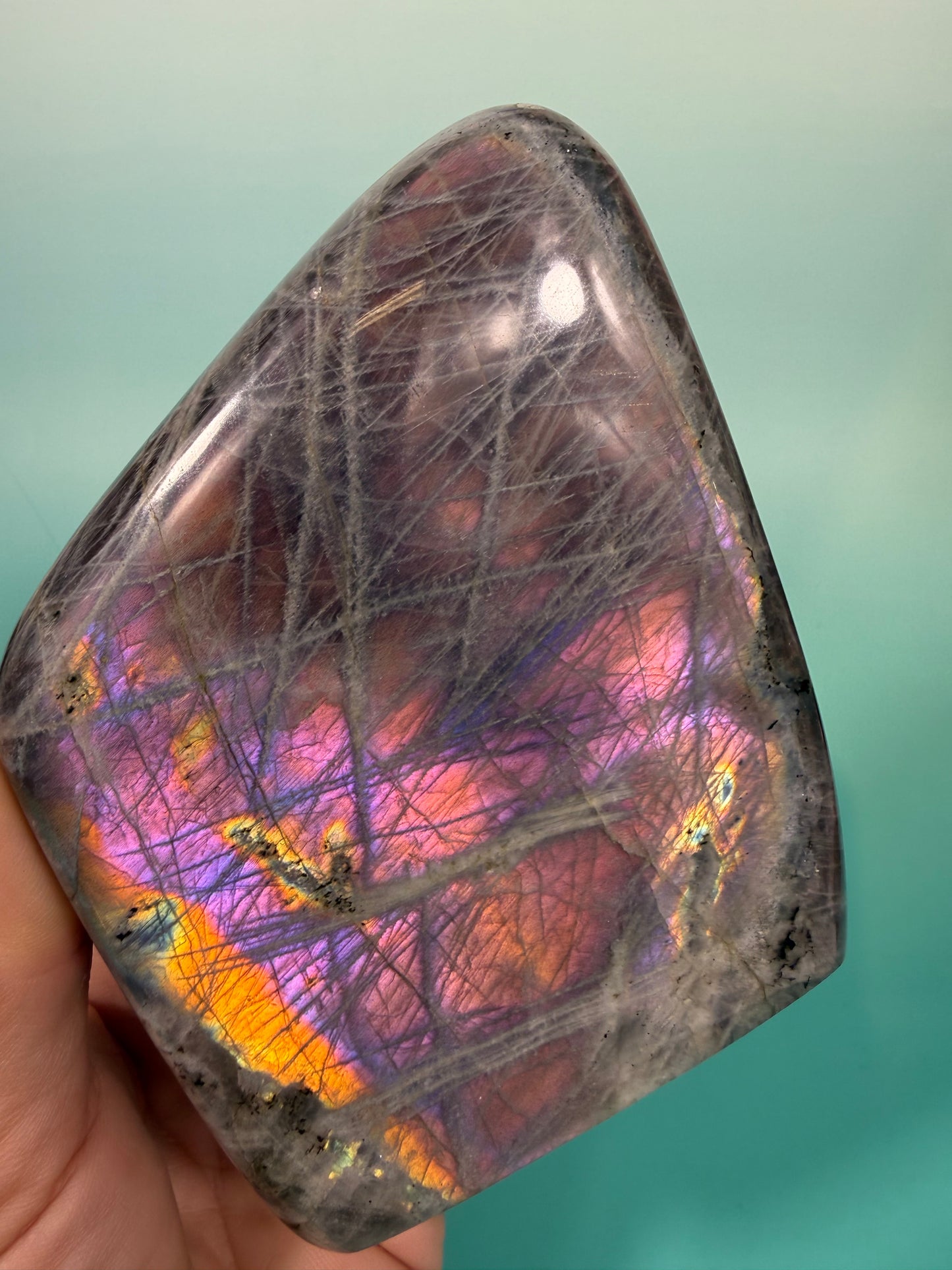 Hot pink flash labradorite Freeform A