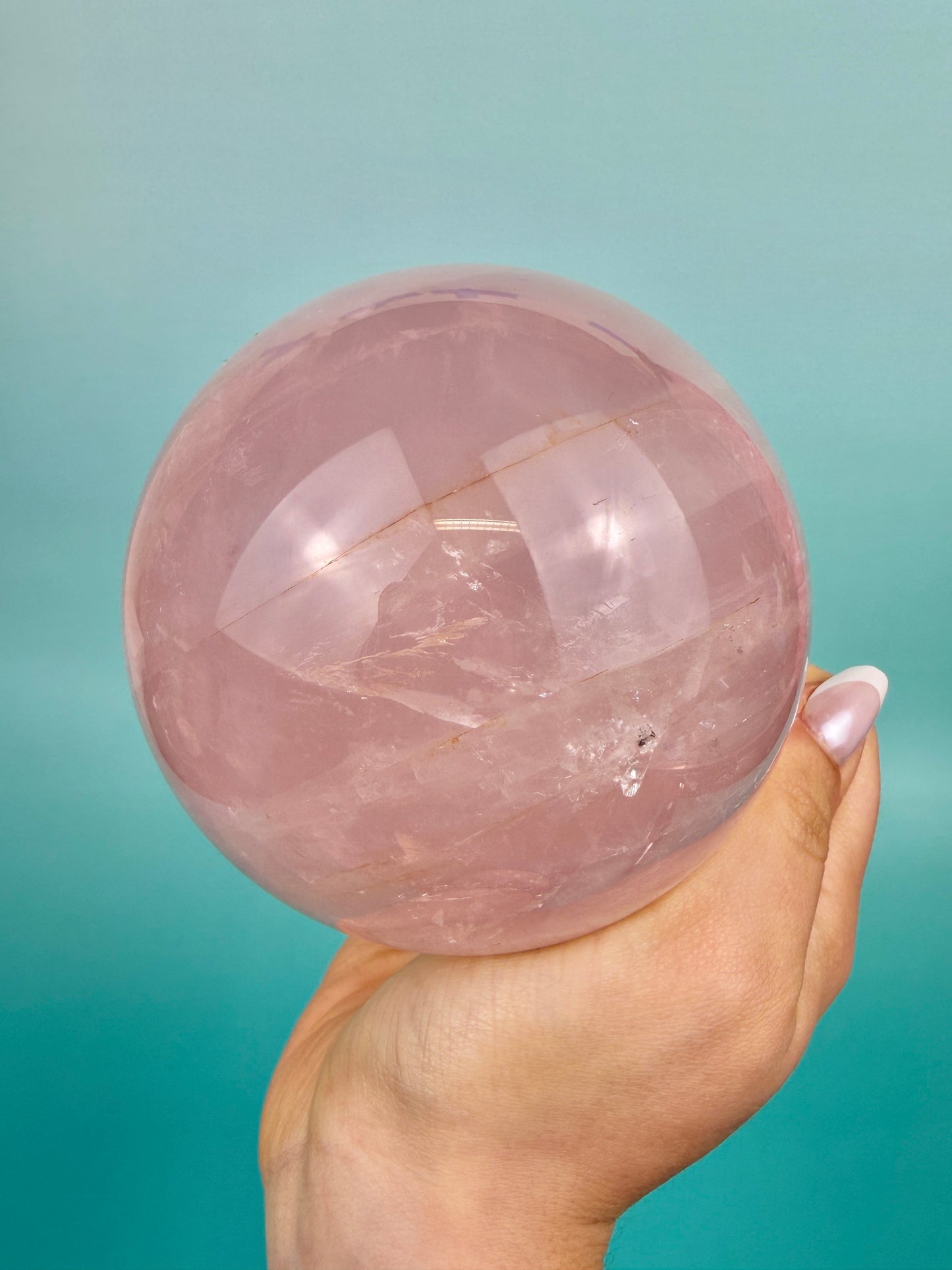 Insane flashy star rose quartz sphere A