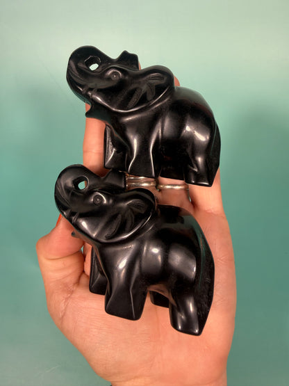 Black obsidian Elephant