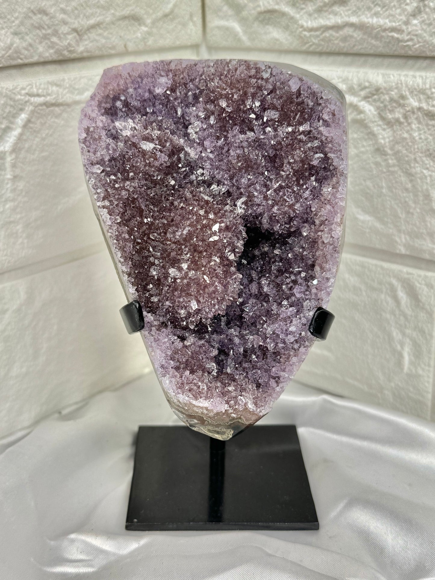 Beautiful purple amethyst on stand from Brazil