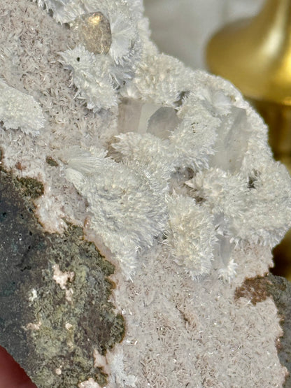 Pale rose apophyllite with mordenite from India