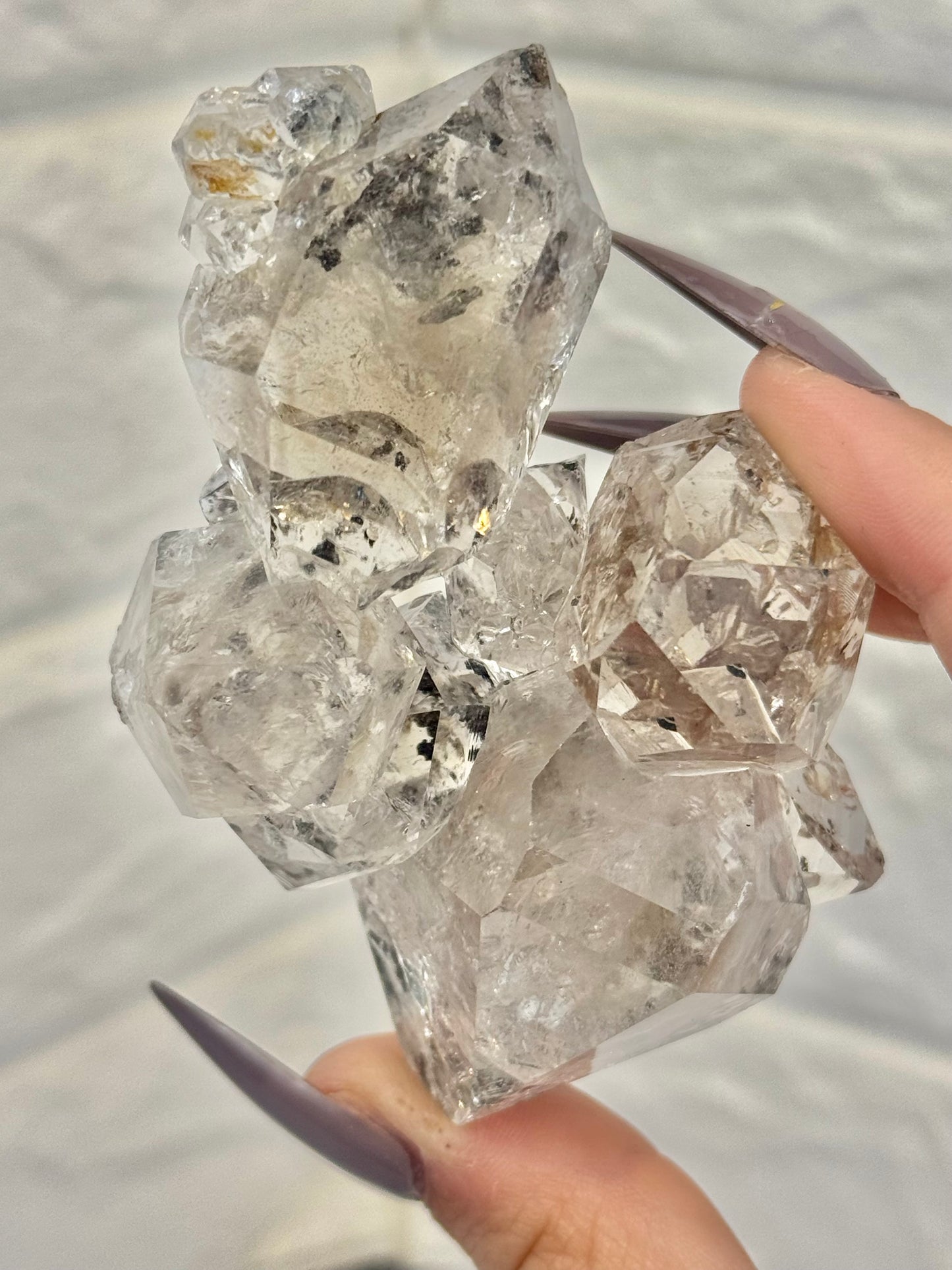 High-grade Herkimer Diamond chain from New York