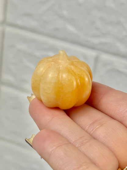 Orange calcite mini pumpkin