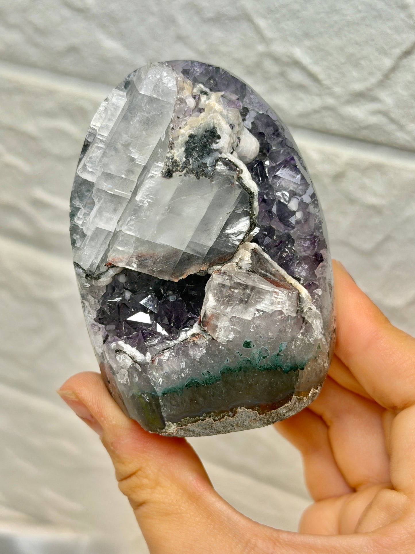 Incredible Uruguay purple amethyst with calcite P