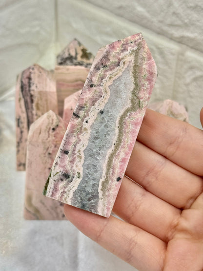 1 rhodonite tower from Peru