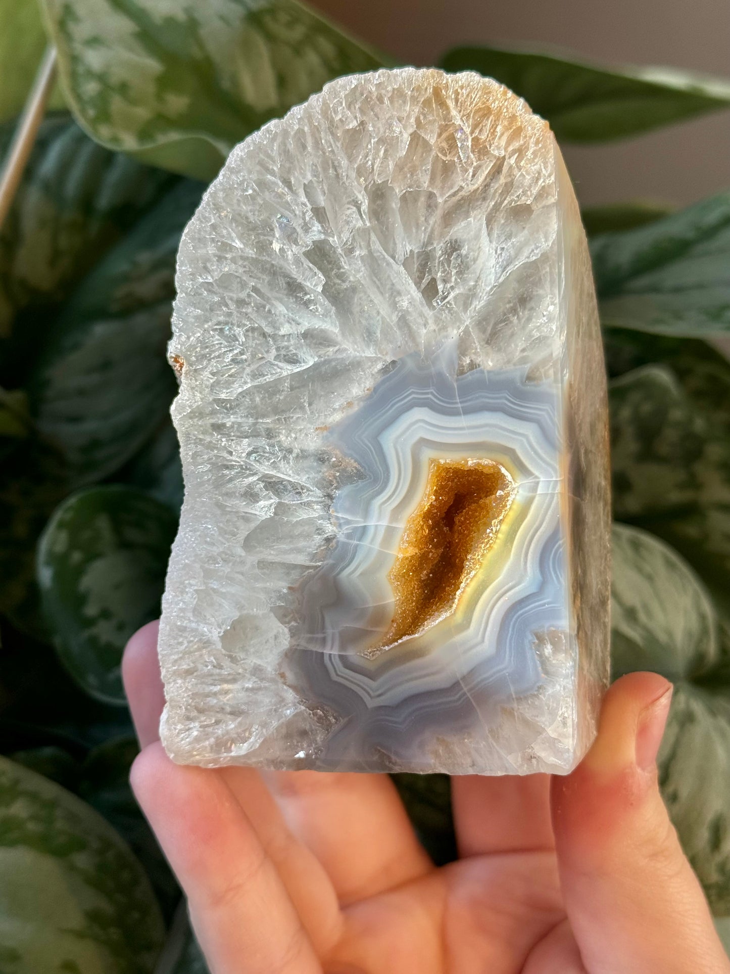 Stunning druzy agate book ends from Brazil F