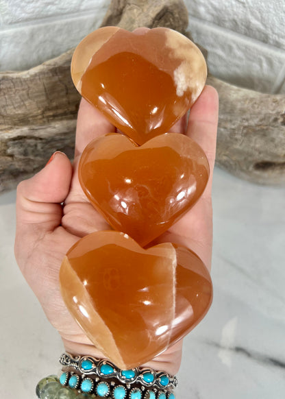 1 juicy honey calcite heart