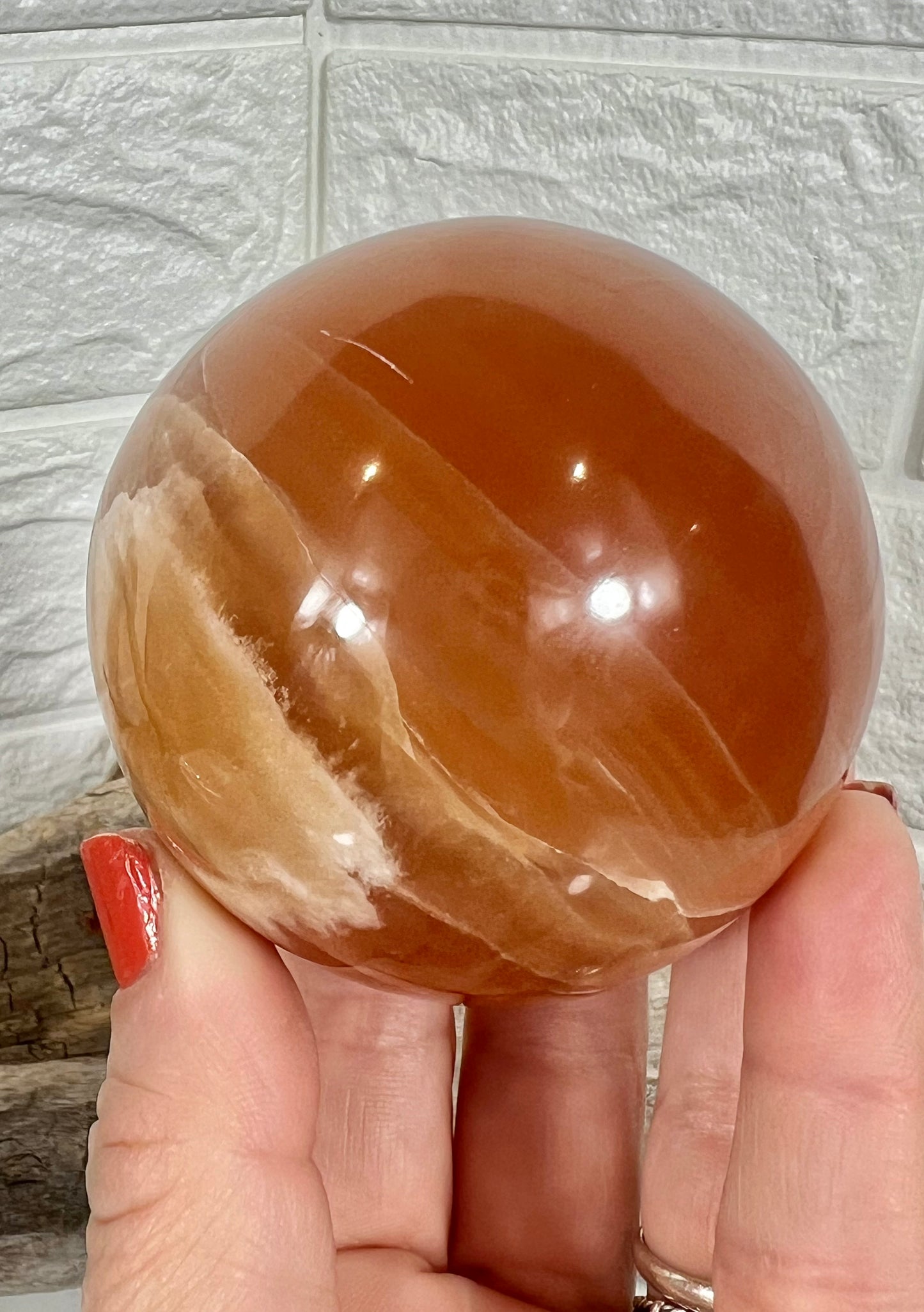 Juicy honey calcite sphere A