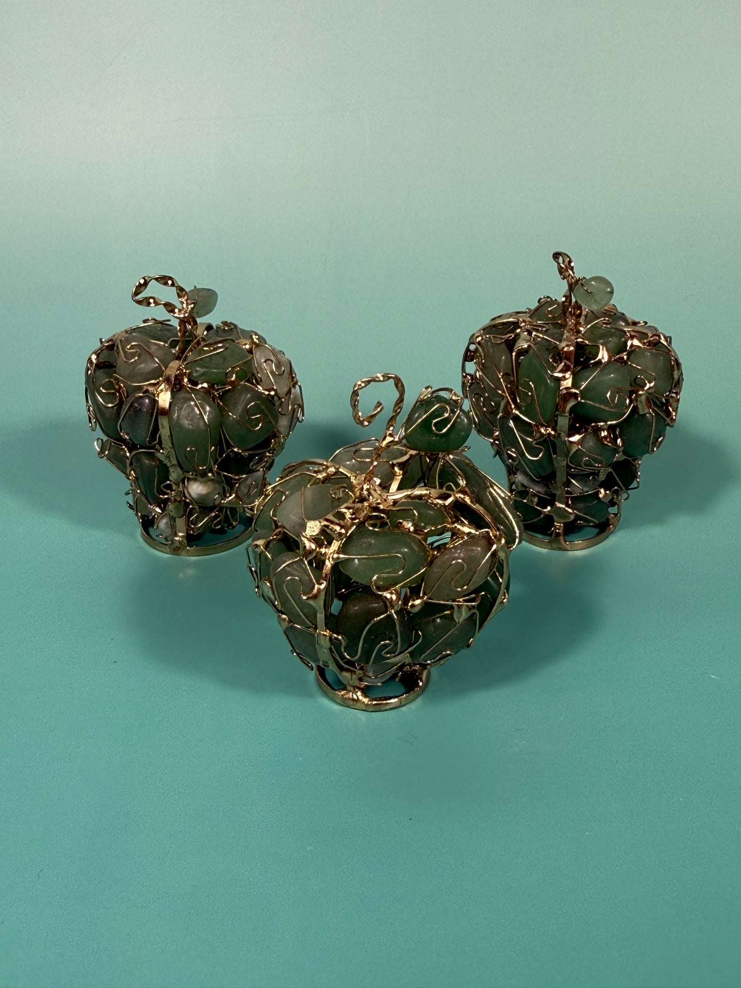 MED green aventurine wire wrapped apple