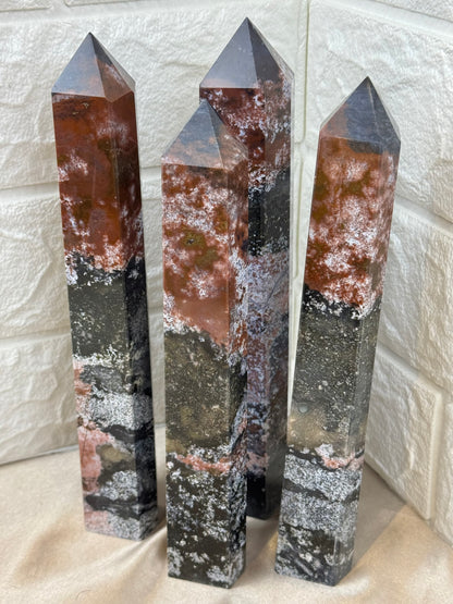 You pick! “Berry” sea jasper towers from Madagascar