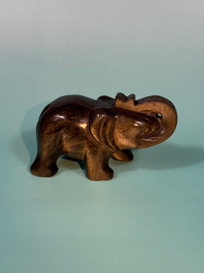 Gold sheen obsidian elephant
