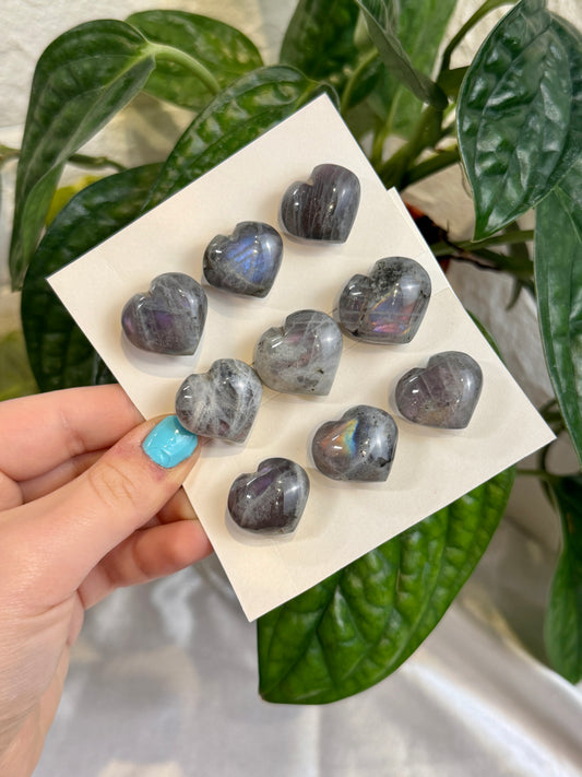 1 auramoon XS labradorite heart pack