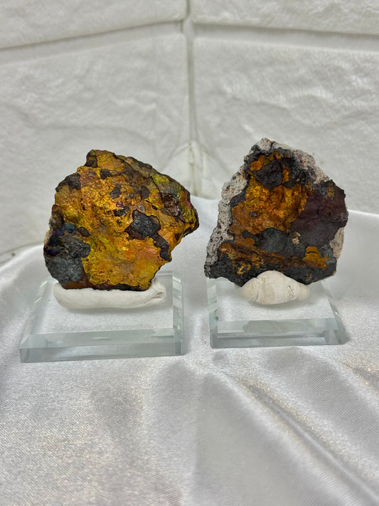 1 rainbow turgite specimen on stand from Mexico