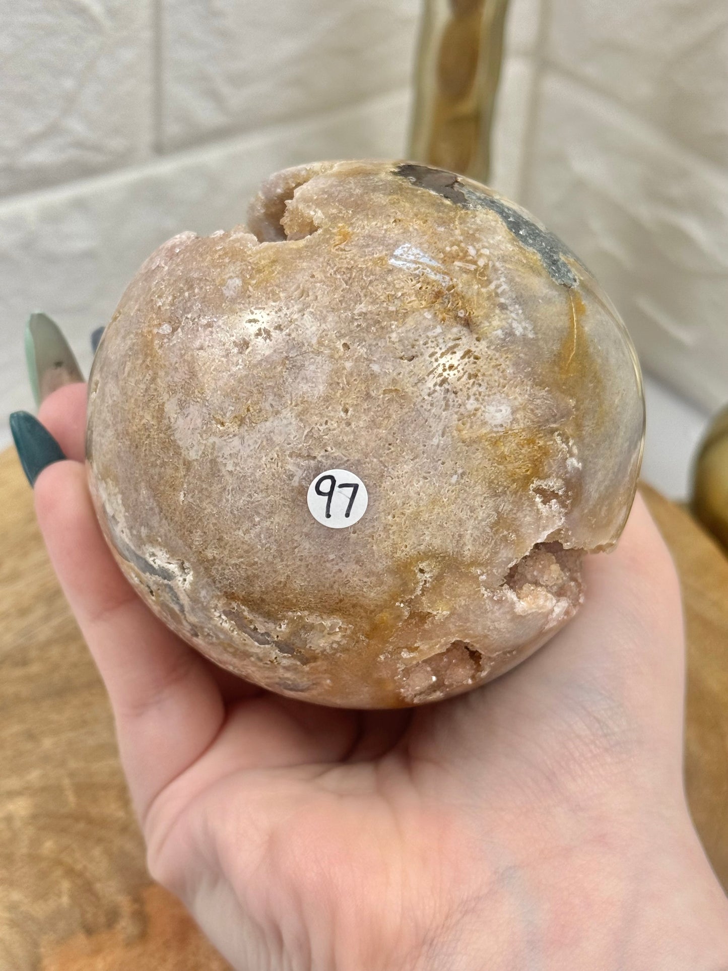 Unique druzy pink amethyst sphere from Brazil