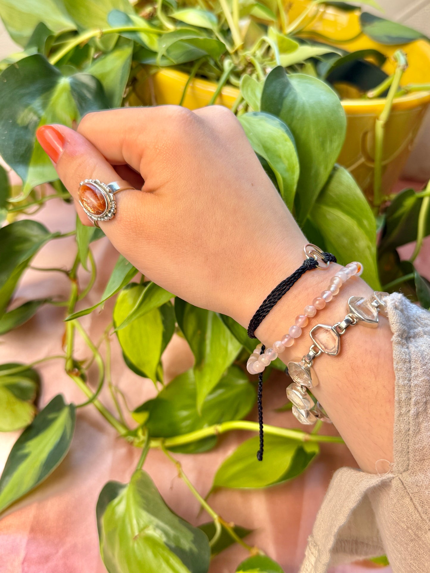 4MM “Cherry” Flower Agate bracelet