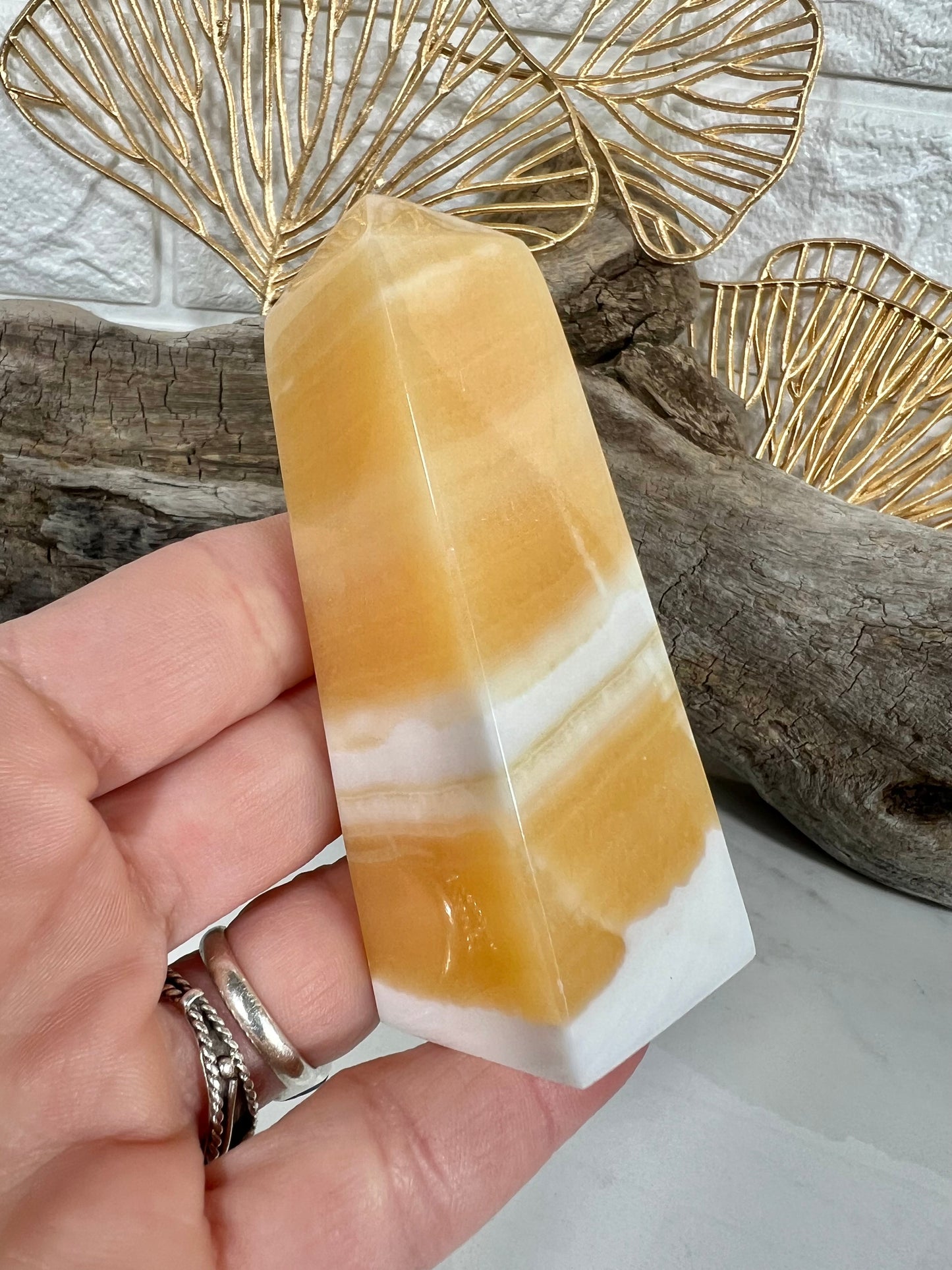 Orange calcite tower B