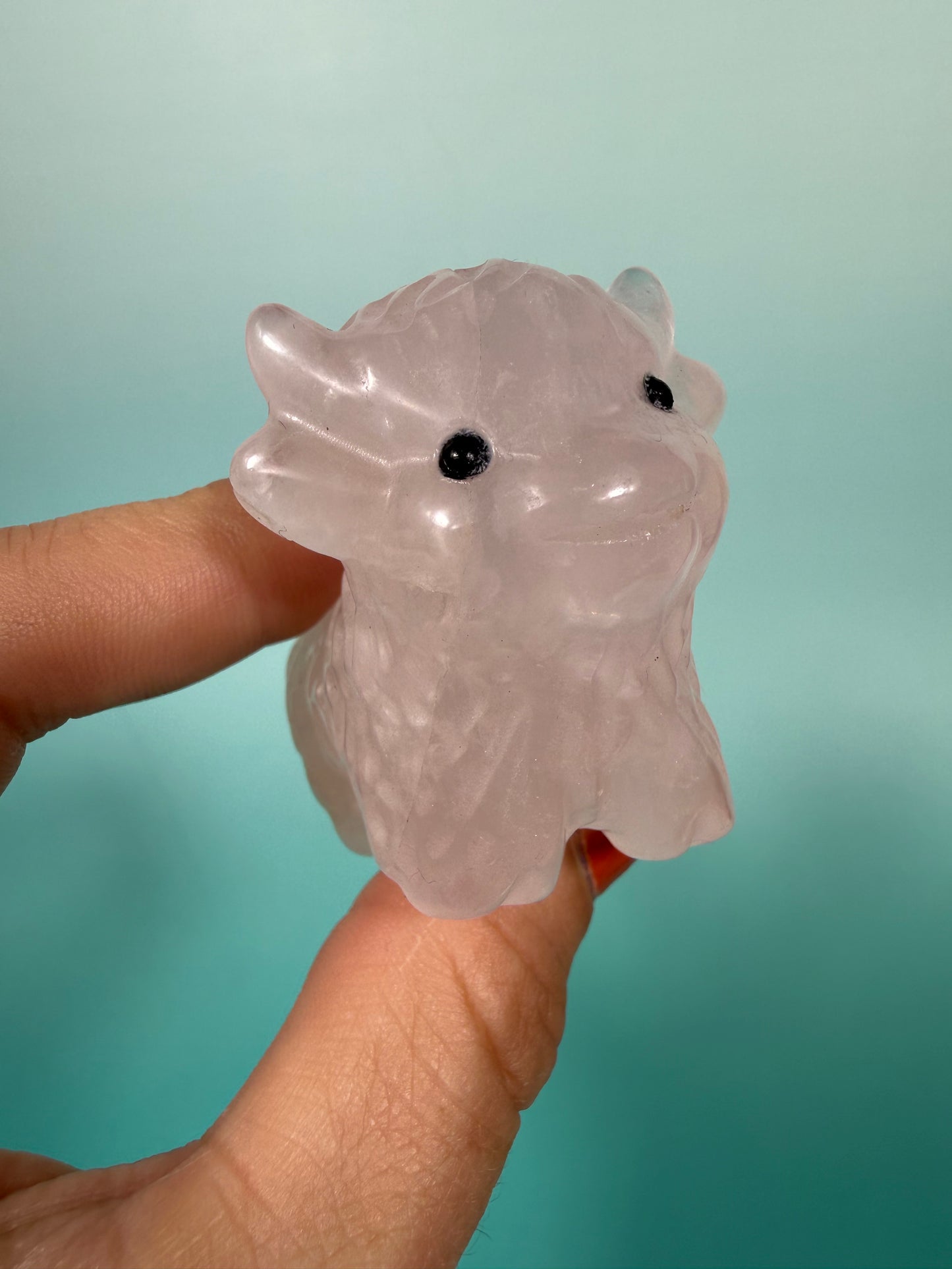 1 pale rose quartz highland cow