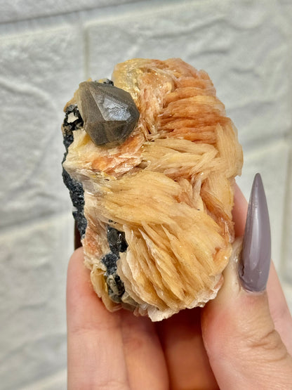 You pick! Peachy barite with cerussite from Morocco