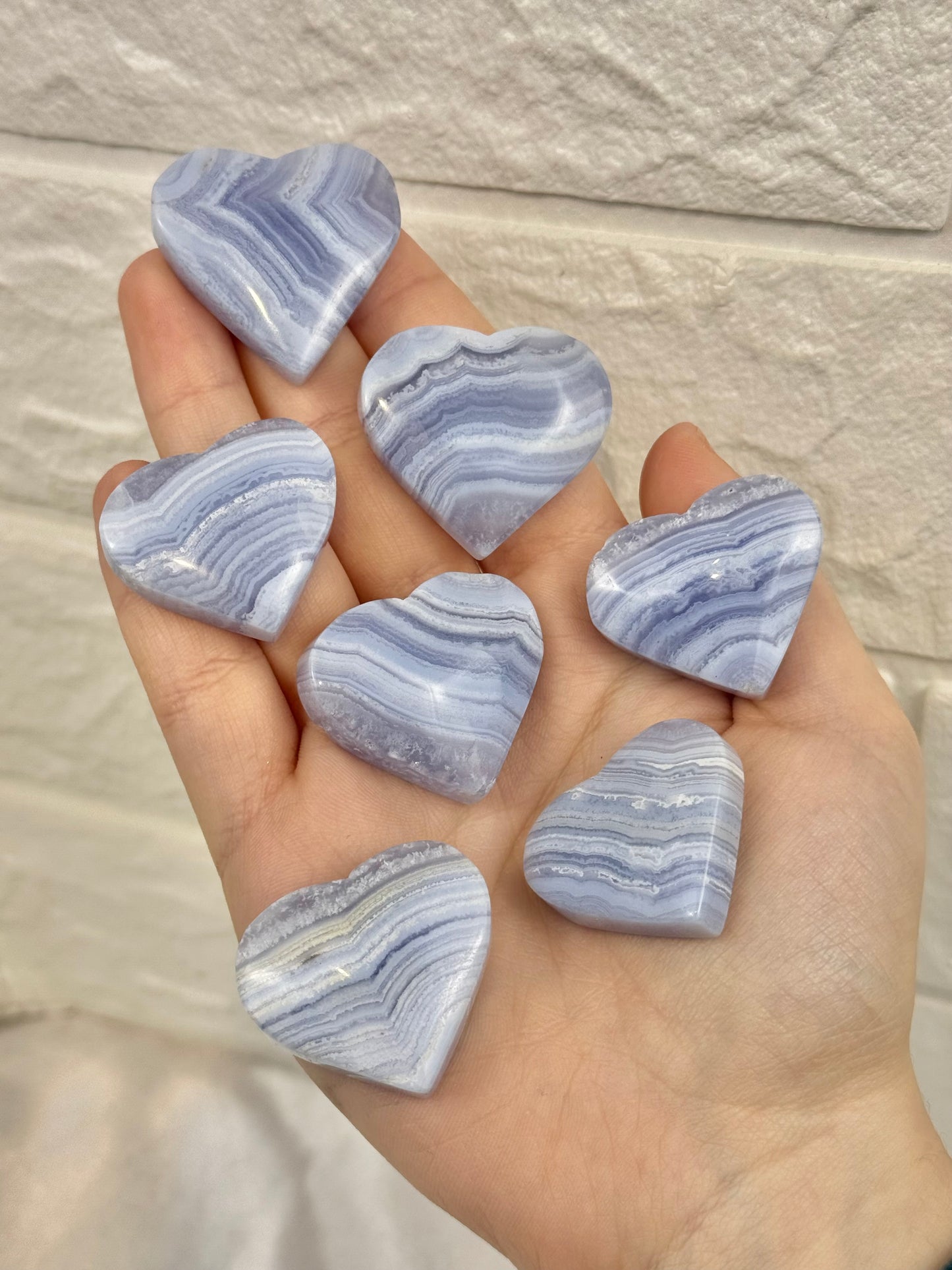 1 beautiful banded blue lace agate heart