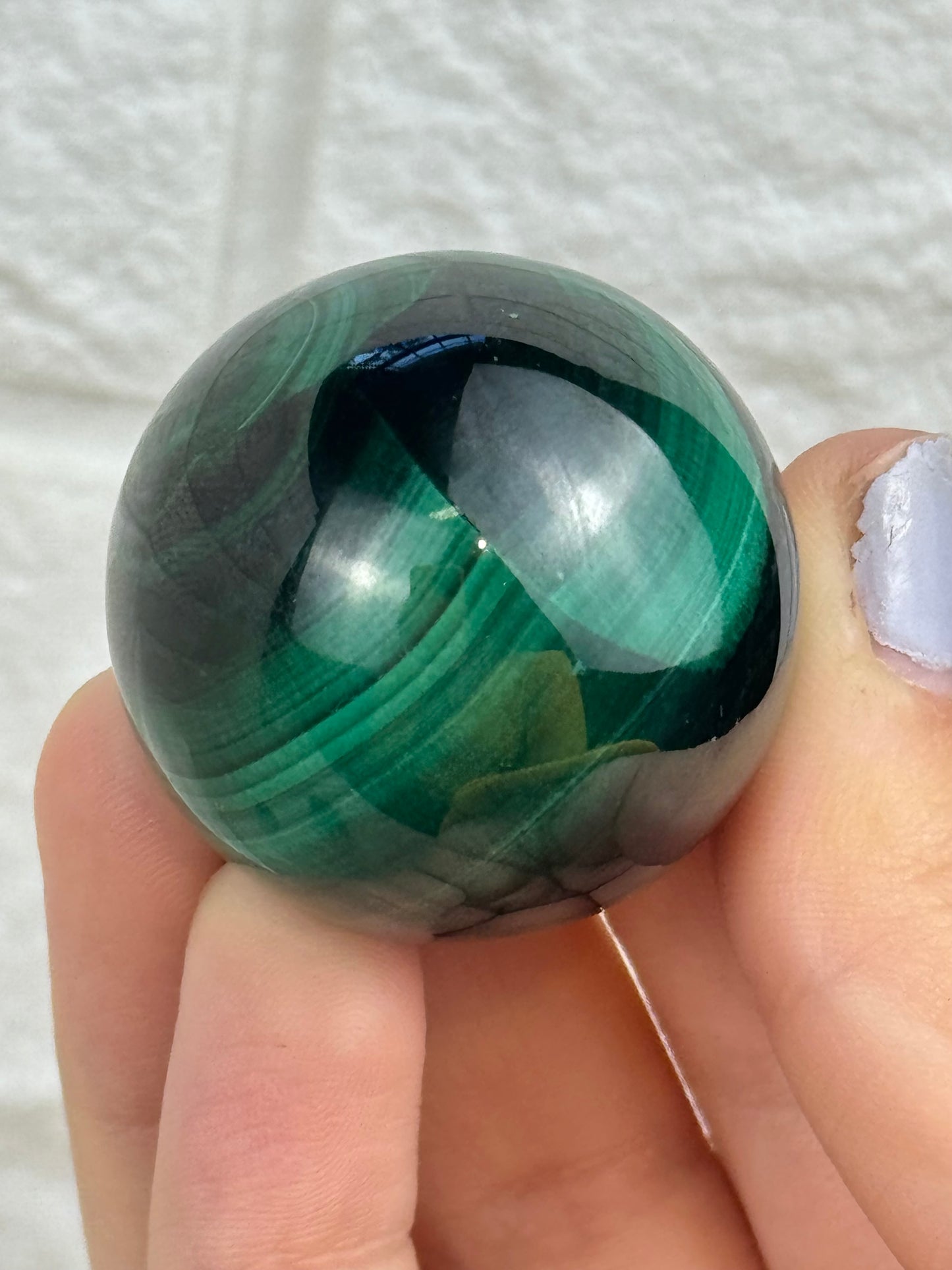 You pick! Chatoyant malachite spheres