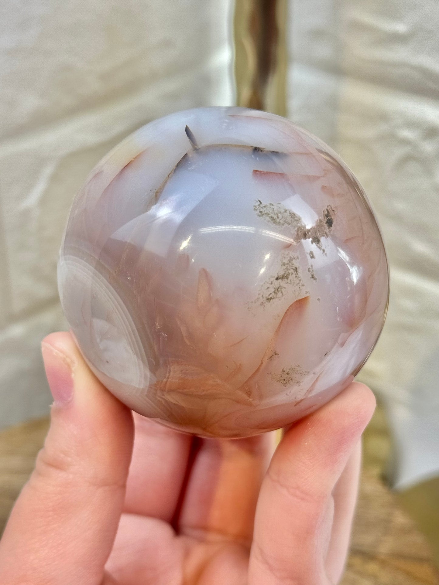 Gorgeous peachy agate sphere