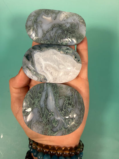 LG moss agate palm stone