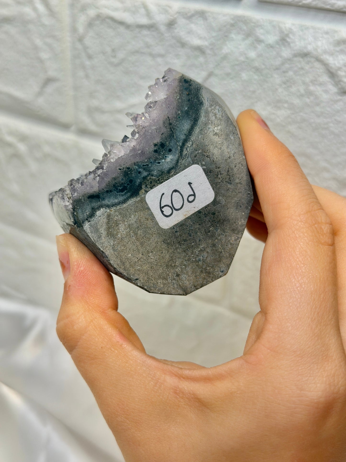 Beautiful Uruguay amethyst with calcite D