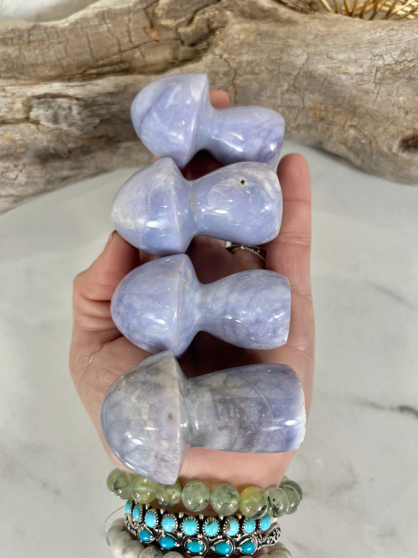 1 adorable violet agate mushroom